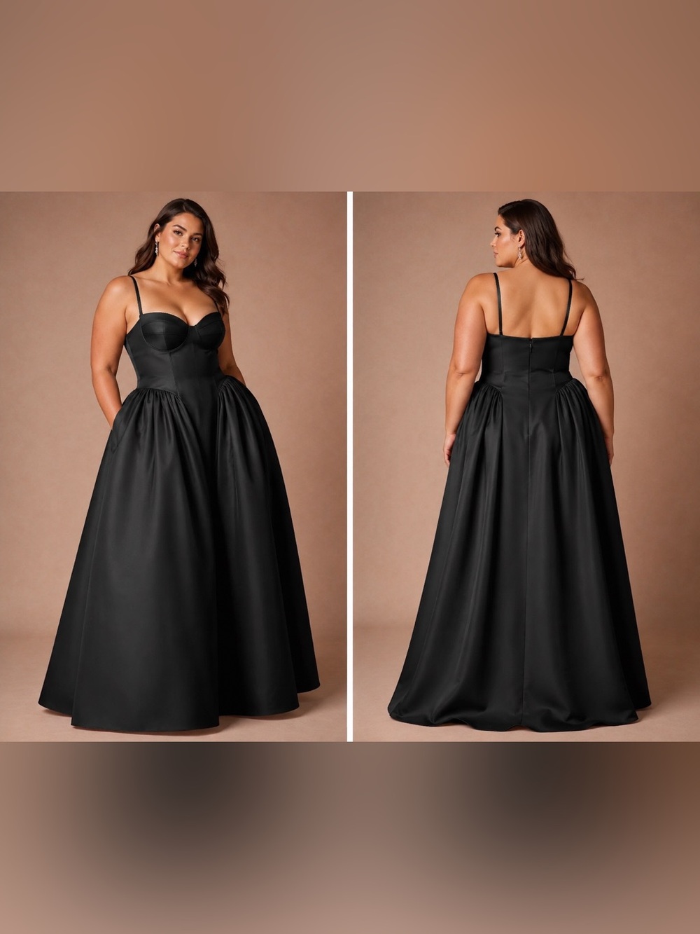 AZAZIE ATELIER Relana Black Sleeveless Bandeau Ballgown